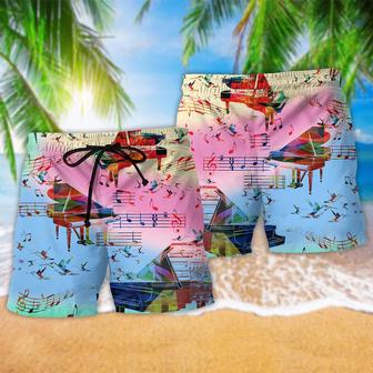 Music And Piano My Love My Life Colorful Beach Short | Newhawaiianshirts AU