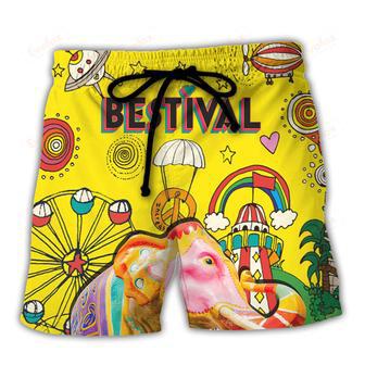 Music Bestival In My Heart Amazing Festival Colorful Style Beach Short | Newhawaiianshirts DE