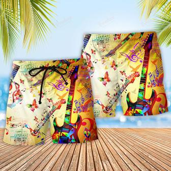 Music Guitar Love Butterfly Beach Short | Newhawaiianshirts AU