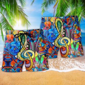 Music Love Live Life Style Beach Short | Newhawaiianshirts UK