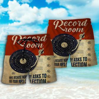 Music Retro Record Room Beach Short | Newhawaiianshirts AU