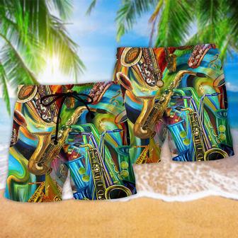 Music Saxophone Is My Second Language Beach Short | Newhawaiianshirts