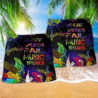 Music Speaks Where Works Fall Beach Short | Newhawaiianshirts