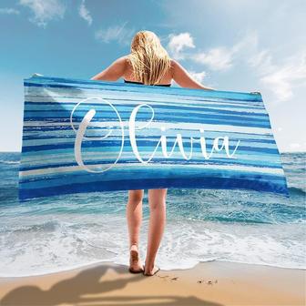 Name Personalized Travel Pool Bath Decorative Beach Towels Unique | Newhawaiianshirts