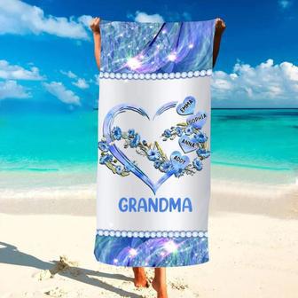 Nana Mom Heart Infinite Love Personalized Beach Towels Summer Gift | Newhawaiianshirts CA