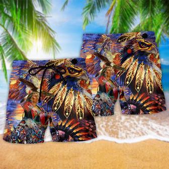 Native Eagle All My Heart Beach Short | Newhawaiianshirts AU