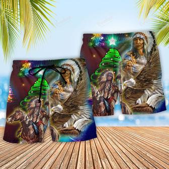 Native Old Man Christmas Style Beach Short | Newhawaiianshirts AU