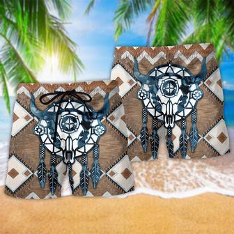 Native Skull Dreamcatcher Love Peace Beach Short | Newhawaiianshirts AU