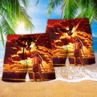 Native Style Love Peace In The Sunset Beach Short | Newhawaiianshirts AU