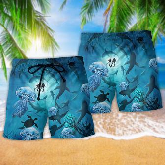 Ocean Marine Biology Into The Sea Diving Beach Short | Newhawaiianshirts UK