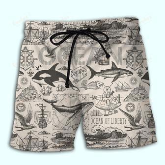 Ocean Of Liberty Vintage Beach Short | Newhawaiianshirts CA