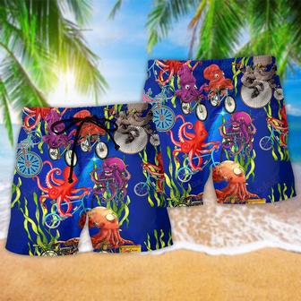 Octopus Could An Octopus Ride A Bicycle Funny Beach Short | Newhawaiianshirts UK