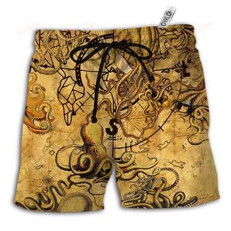 Octopus Hunting Treasure Vintage Cool Beach Short | Newhawaiianshirts AU