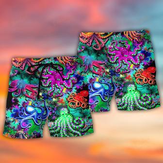 Octopus Light Colorful Lover Art Style Beach Short | Newhawaiianshirts AU