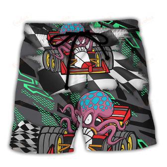 Octopus Racing Formula One Car Racing Australian Vibe Art Beach Short | Newhawaiianshirts DE