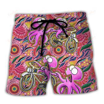 Octopus Ride Cycling Vibe Tropical Art Beach Short | Newhawaiianshirts CA