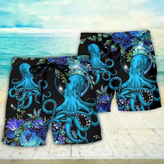 Octopus With Flower Beauttiful Day Beach Short | Newhawaiianshirts AU