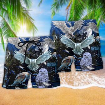 Owl Sing At Silent Night Beach Short | Newhawaiianshirts AU