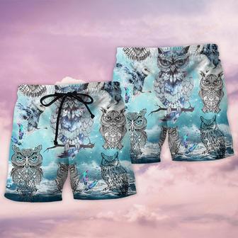 Owl Tattoo Fantasy Sky Beach Short | Newhawaiianshirts AU