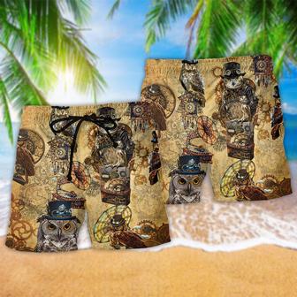 Owl Wisdom Vintage Serious Beach Short | Newhawaiianshirts AU