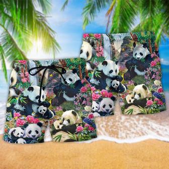 Panda Keep Calm And Hug A Panda Flower Beach Short | Newhawaiianshirts DE