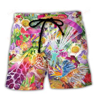 Parasailing Born To Fly Forced To Work Beach Short | Newhawaiianshirts DE