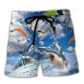 Parasailing Let's Fly Away With Shark Beach Short | Newhawaiianshirts AU