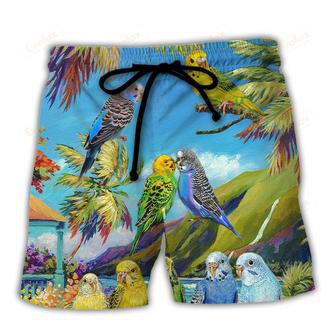 Parrot Budgie Parrot Beautiful Landscape Beach Short | Newhawaiianshirts DE