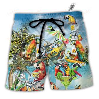 Parrot Cocktail Tropical Vibes Beach Short | Newhawaiianshirts UK