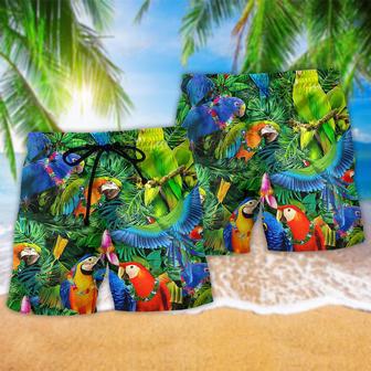 Parrot Couple Love Happiness Beach Short | Newhawaiianshirts AU