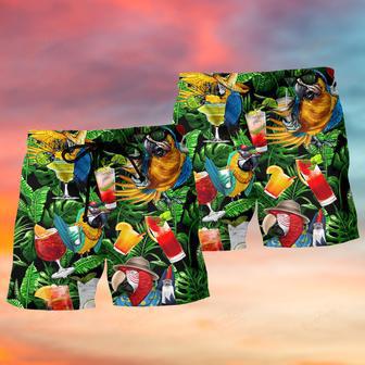 Parrot Funny Drinking Cocktail Style Beach Short | Newhawaiianshirts