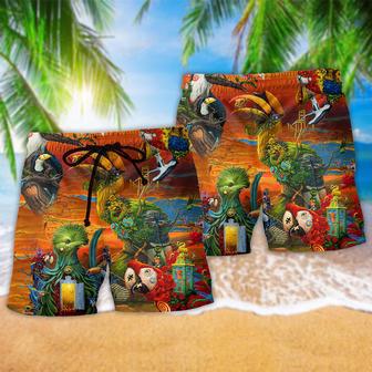 Parrot In A Flock Of A Pigeon Beach Short | Newhawaiianshirts UK