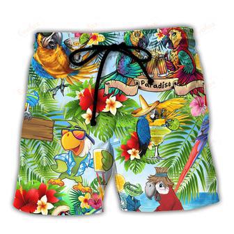 Parrot Love Life Happiness Beach Short | Newhawaiianshirts DE