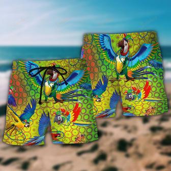 Parrot Mardi Gras Color Beach Short | Newhawaiianshirts UK