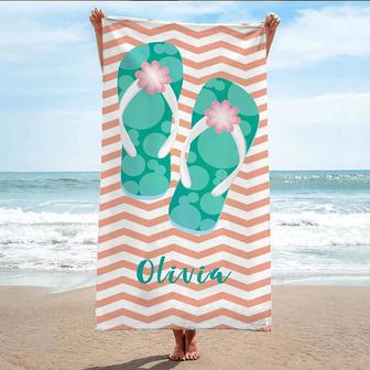 Personalized Flip Flops Beach Towels Kids Women Men Fun Summer Design | Newhawaiianshirts CA