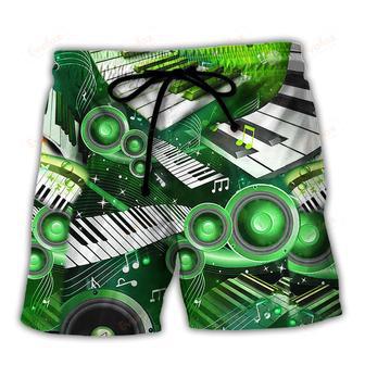 Piano Music Love Green Style Beach Short | Newhawaiianshirts DE