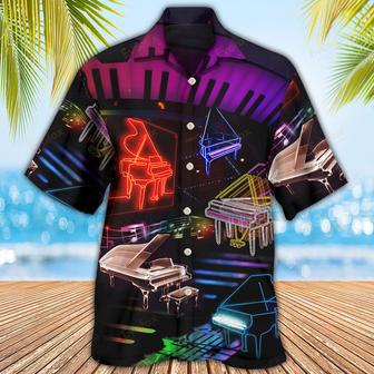 Piano Neon Style Music Lover Beach Short | Newhawaiianshirts AU