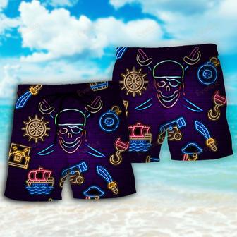 Pirate Neon Art Style Beach Short | Newhawaiianshirts CA