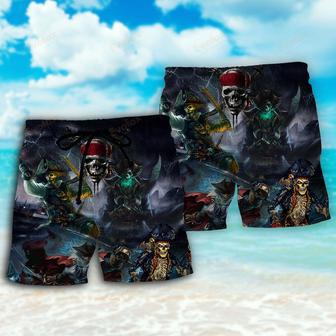 Pirate Skeleton And Thunder Beach Short | Newhawaiianshirts DE