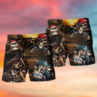 Pirate Skull Cool Sea King Beach Short | Newhawaiianshirts UK