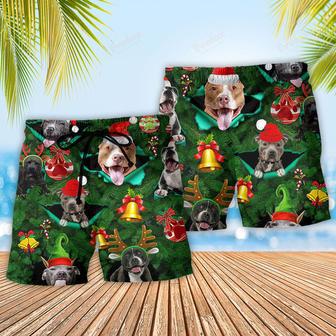 Pitbull Dog Merry Pit-Mas Beach Short | Newhawaiianshirts