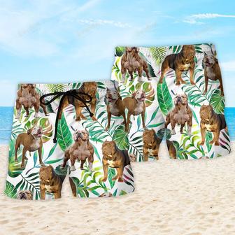 Pitbull Tropical Leaf Cool Dog Beach Short | Newhawaiianshirts CA