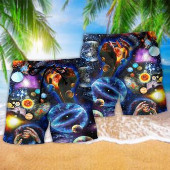 Planet Loves Galaxy Mysterious Beach Short | Newhawaiianshirts CA