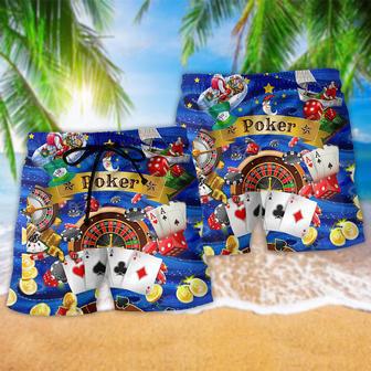 Poker Gambling Born To Play Forced To Work Style Beach Short | Newhawaiianshirts DE