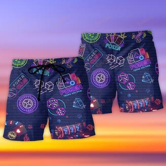 Poker Neon It's Poker Time Beach Short | Newhawaiianshirts DE