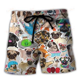 Pug Dog Lovely Lover Beach Short | Newhawaiianshirts CA