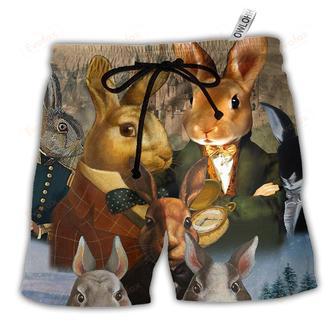 Rabbit Down The Rabbit Hole Cool Beach Short | Newhawaiianshirts DE