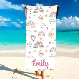 Rainbow Design Custom Baby Bride Personalized Beach Towels Girls | Newhawaiianshirts UK