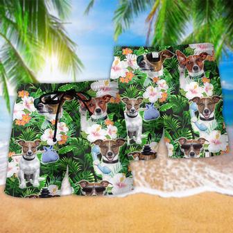 Rat Terrier Tropical Floral Dog Lover Beach Short | Newhawaiianshirts UK