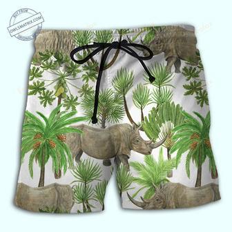 Rhino Tropical Leaf Summer Beach Short | Newhawaiianshirts DE